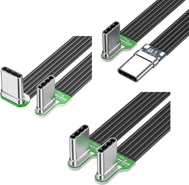 Black Flexible Flat Silicone USB C to USB C Cable 60W Fast Charging 480Mbps Data Transfer - Image 3